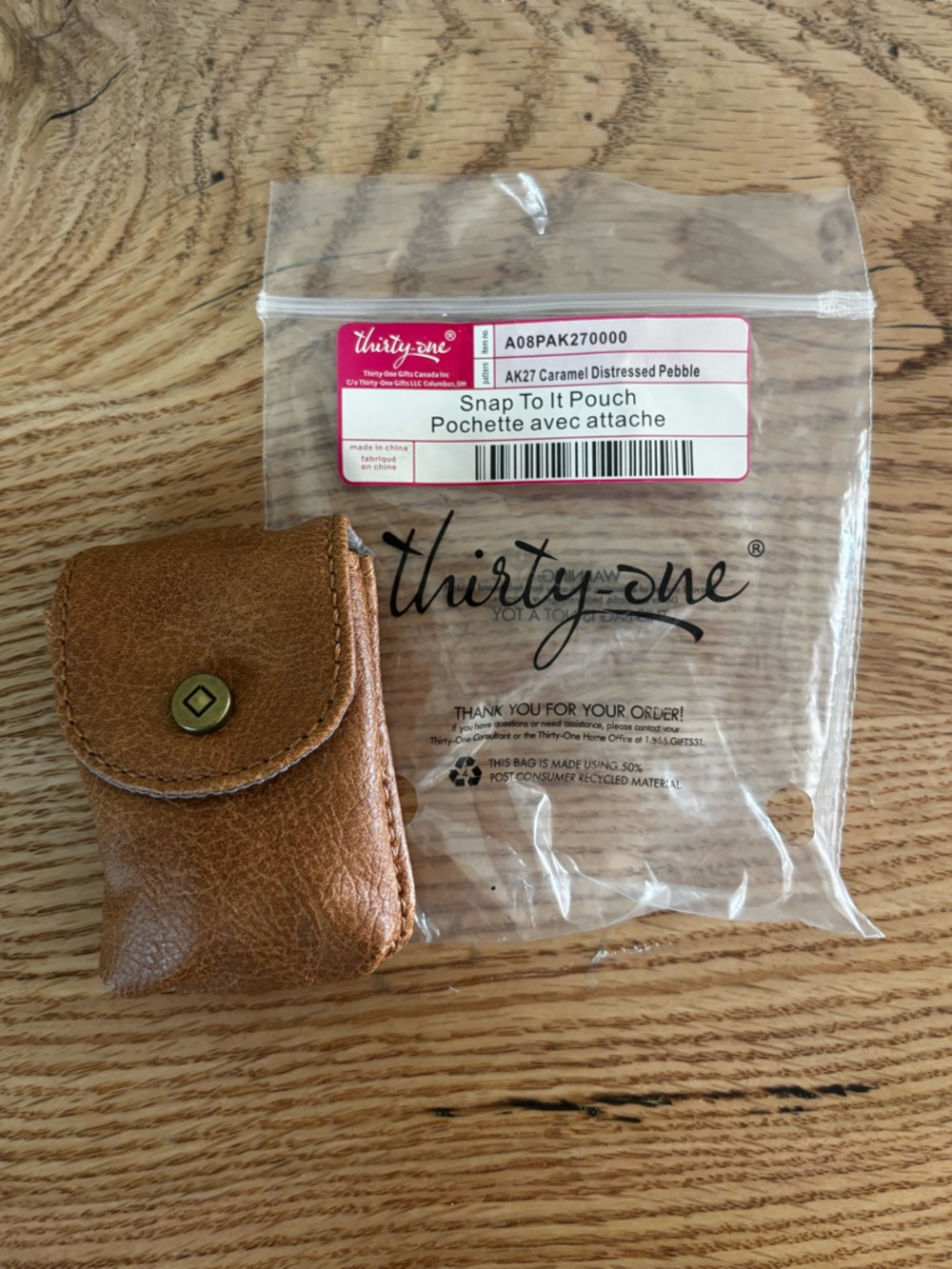 thirty-one caramel brown pebble leather holster with snap